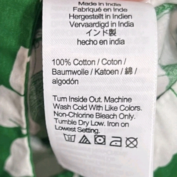 J. Crew V-neck tunic dress in Kelly GREEN White floral cotton poplin Size Medium - Picture 10 of 11